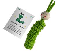 PLCPDM Chenilles Vertes Au Crochet Anti-Stress Faites À Main Anti-Stress Carte Accessoire pour Le Soutien des Émotions