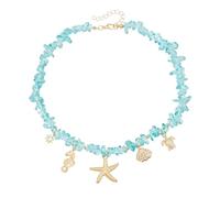 PLCPDM Collier élégant en forme d'étoile de mer avec perles synthétiques - Chaîne moderne instagrammable - Cadeau unique pour femme, One Size, Comme décrit, Comme décrit.