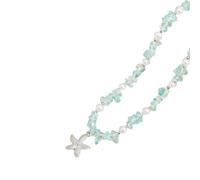 PLCPDM Collier élégant en forme d'étoile de mer avec perles synthétiques - Chaîne moderne instagrammable - Cadeau unique pour femme, One Size, Comme décrit, Comme décrit.