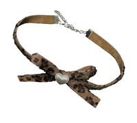 PLCPDM Collier ras du cou en velours d'inspiration vintage avec nœud papillon longueur réglable pour femme