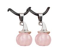 PLCPDM Collier unisexe réglable avec pendentif citrouille et chapeau de sorcière et pierre d'agate naturelle sur cordon noir Bijoux pour fête d'Halloween, taille unique, Comme décrit, Comme décrit.