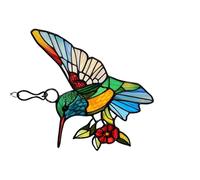 PLCPDM Colorful Acrylic Hummingbird Window Hanging Decor Shatter-Resistant Art for Indoor Outdoor Garden Patio Hummingbird Ornament for Window