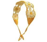 PLCPDM Crochet Turban Bandeau Fleur Bandanas Rural Tête Foulard Femme Ethnique Décoration de Cheveux Élégant Écharpe Ornements de Cheveux