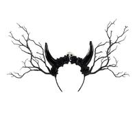 PLCPDM Dark Series Serre-tête en corne de diable pour Halloween, branche de fleurs, bandeau pour fête, spectacle, cosplay