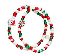 PLCPDM De Perles Père Noël Et Bonhomme De Neige en Argile Douce sur Le Thème De Noël 3 Modèles Uniques 18 Cm Bijoux Légers Réglables À Breloques De Noël en Argile Douce