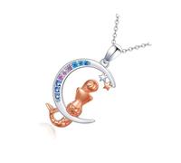 PLCPDM Élégant collier avec croissant de lune, arbre de vie, cadeau de fête des mères, chaîne Kirsite réglable pour femme, collier symbolique Kirsite, taille unique, Comme décrit, Comme décrit.