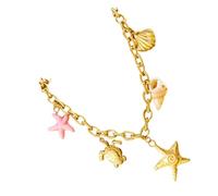 PLCPDM Élégant collier avec pendentif en forme d'étoile de mer et coquillage, chaîne élégante pour les amateurs de la mer et les amateurs de nature, Acier inoxydable