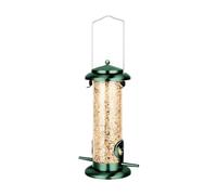 PLCPDM Fournisseur permanent d'oiseaux en métal avec double port d'alimentation, grande capacité de 20,3 cm, immunisé pour les grains mélangés, fournisseur de pierre d'oiseau suspendu à courant