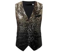 PLCPDM Gilet à paillettes à la mode pour hommes, conception à taille réglable, parfait pour les spectacles sur scène, les spectacles et les événements de bal, gilet de discothèque