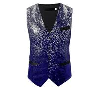 PLCPDM Gilet à paillettes à la mode pour hommes, conception à taille réglable, parfait pour les spectacles sur scène, les spectacles et les événements de bal, gilet de discothèque