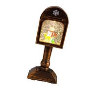 PLCPDM Glowing Musical Christmas Mailbox Crystal Night Light for Indoor Holiday Room Decoration USB Powered Table Lamp Festival LED Light with Christmas Music