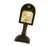 PLCPDM Glowing Musical Christmas Mailbox Crystal Night Light for Indoor Holiday Room Decoration USB Powered Table Lamp Festival LED Light with Christmas Music