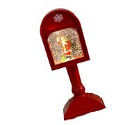 PLCPDM Glowing Musical Christmas Mailbox Crystal Night Light for Indoor Holiday Room Decoration USB Powered Table Lamp Festival LED Light with Christmas Music