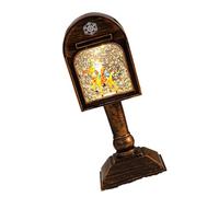 PLCPDM Glowing Musical Christmas Mailbox Crystal Night Light for Indoor Holiday Room Decoration USB Powered Table Lamp Festival LED Light with Christmas Music