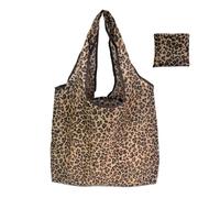 PLCPDM Grand sac de courses pliable durable et polyvalent avec grand espace de rangement, pochette légère adaptée pour les voyages et les pique-niques, imprimé léopard