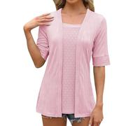 PLCPDM Haut à manches courtes pour femme - Coupe décontractée - Chemisier de couleur à manches courtes - Chemise basique pour femme - Coupe décontractée, G, S