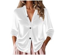 PLCPDM Haut châle en Coton pour Femmes, Cardigan à Manches Longues avec Devant Ouvert, détail plissé, châle plissé à Manches Longues