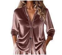 PLCPDM Haut châle en Coton pour Femmes, Cardigan à Manches Longues avec Devant Ouvert, détail plissé, châle plissé à Manches Longues