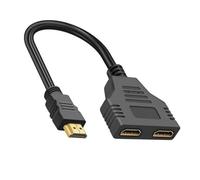 PLCPDM HDTV Splitter 1 Mâle À 2 Femelle pour Double Écran 1080p Adapté À L'ordinateur Projecteurs HDTV Office Gaming Desktop Splitter Home Theatre