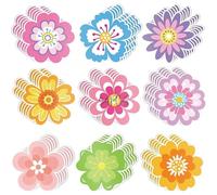 PLCPDM Impression Double Face sur Le Thème du Printemps Découpes Florales Décoration Facile pour Tableaux D'affichage Autocollants Muraux pour Salles De Classe Bureaux