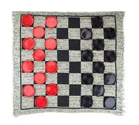 PLCPDM Jeu de dames géants vintage avec tapis réversible pour intérieur et extérieur pour la famille