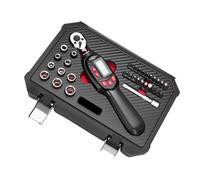 PLCPDM Lot de 32 clés dynamométriques numériques comprenant différentes douilles et embouts d'extension pour véhicules automobiles