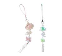 PLCPDM Oiseau Vent Cloches Téléphone Lanière Multifonctionnelle Sangle de Téléphone Pendentif Acrylique Texture Pour La Mode Jeunes Individuels Sac Décoration, taille unique, Comme décrit, Comme