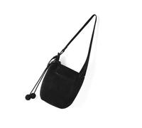 PLCPDM Sac à bandoulière élégant en daim avec grand espace de rangement pour livres essentiels, appareils électroniques, voyage, navetteurs, sacs de voyage, Noir