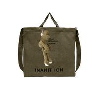 PLCPDM Sac à bandoulière unisexe tendance pour un usage quotidien avec sangle réglable - Sac à bandoulière décontracté en toile avec poignée supérieure - Sac de voyage multifonction, Vert, One Size