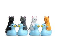 PLCPDM Statue de Chats de Canards Assis Miniatures, décorations de Jardin, Figurines de Chats, Jouets, décorations de gâteaux, Accessoires de Jardin féeriques, Accessoires de Bureau