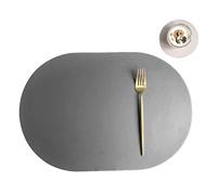 PLCPDM Tapis De Table Ovales Élégants Résistants À La Protecteurs Vaisselle Décor en Cuir PU pour Usage Intérieur/extérieur Tapis Table À Manger Étanche