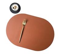 PLCPDM Tapis De Table Ovales Élégants Résistants À La Protecteurs Vaisselle Décor en Cuir PU pour Usage Intérieur/extérieur Tapis Table À Manger Étanche