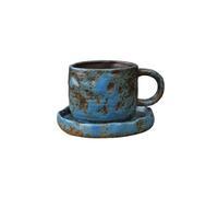 PLCPDM Tasse en céramique d'isolation thermique Ensemble de soucoupes de tasse multi-usage quotidien avec poignée ergonomique tasse de style japonais