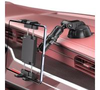 PLDHPRO Support iPad Ventouse Voiture, Tablette Porte Samsung GPS Camion Telephone Bureau, pour Tableau de Bord Pare Brise Apple/Tomtom Cuisine Mural Accessoire 5,1-15,6 Pouces - Noir