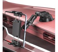 PLDHPRO Support pour iPad de voiture avant - Support de tablette - Ventouse pour pare-brise et tableau de bord - Bras rotatif à 360° - Pour iPad de 5,5 à 14,6", Galaxy Tab