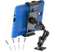 PLDHPRO Support Tablette Mural, Support iPad pour Camion Base de Forage, Bras Long Tablet Réglable à 360° 2-Niveaux pour Samsung/Pro/Air/Mini/Firehd, Mur, Cuisine, Salle de Bain 5,1"-15,6"