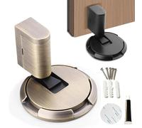 Pleasantk Butoir de porte coupe-vent amélioré 2025, hauteur réglable, pas de support de perçage, butée de porte magnétique avec vis et adhésif pour la maison ou le bureau (bronze)