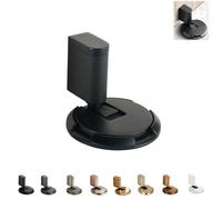 Pleasantk Door Wedge, Magnetic Door Stopper Wedge, Punch Free Invisible, Windproof & Silent Secure Adjustable Height for 0.39-0.79 in Doors Seams (black)