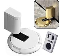Pleasantk Door Wedge Stopper, Punch Free Invisible Door Stopper, Mechanical Door Stopper with Adjustable Height, Silent & Windproof Mechanical Floor Doorstopper for Homes Office (F)