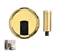 Pleasantk Door Wedge Stopper, Upgrade Magnetic Door Stopper, Adjustable Magnetic Silent Doors Stoppers Wedge, Punch Free Invisible Doors Stoppers, Adjustable, Easy to Install (Bright Gold,1pcs)