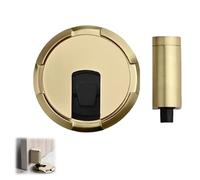 Pleasantk Door Wedge Stopper, Upgrade Magnetic Door Stopper, Adjustable Magnetic Silent Doors Stoppers Wedge, Punch Free Invisible Doors Stoppers, Adjustable, Easy to Install (Brushed Gold,1pcs)