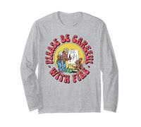 Please Be Careful with Fire Smokey Bear Vintage Sketch Manche Longue