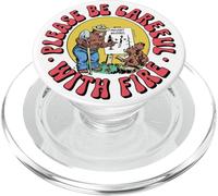 Please Be Careful with Fire Smokey Bear Vintage Sketch PopSockets PopGrip pour MagSafe