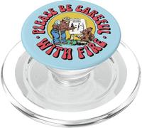 Please Be Careful with Fire Smokey Bear Vintage Sketch PopSockets PopGrip pour MagSafe
