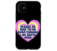 Please Be Nice to Me Sorta Mean Cœur rétro Coque pour iPhone 11