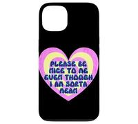 Please Be Nice to Me Sorta Mean Cœur rétro Coque pour iPhone 13