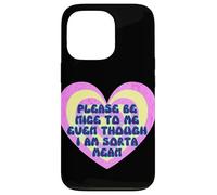 Please Be Nice to Me Sorta Mean Cœur rétro Coque pour iPhone 13 Pro