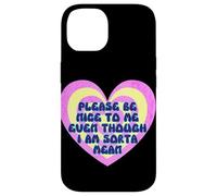 Please Be Nice to Me Sorta Mean Cœur rétro Coque pour iPhone 14