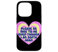 Please Be Nice to Me Sorta Mean Cœur rétro Coque pour iPhone 14 Pro