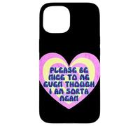 Please Be Nice to Me Sorta Mean Cœur rétro Coque pour iPhone 15